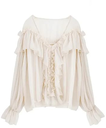volangblus för kvinnor, v-ringad, sexiga skjortor, damer, transparent, boho, nätblus, sommar, volang, flare, ärmar, eleganta toppar, blusar, för att jämföra