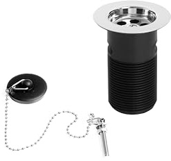 Bristan W BASIN03 C Economy Basin Waste with Abs Plug Slotted C, Chrome