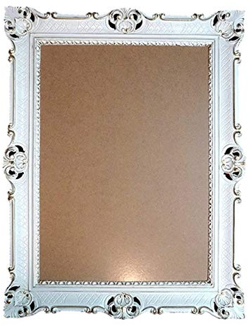 Lnxp Bilderrahmen Weiß-Gold Dualcolor 90x70 cm ohne Hochzeitsrahmen Selfie Fotorahmen Foto Requisiten Rahmen Antik Barock Rokoko Repro Shabby Chic RENAISSANCE JUGENDSTIL RETRO DESIGN PRUNKVOLL 58R