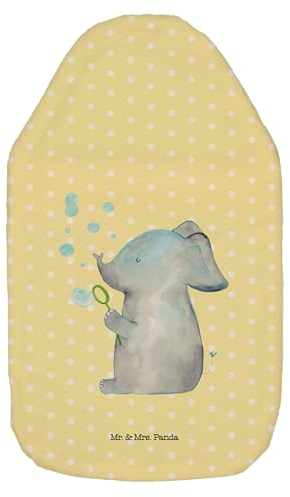 Mr. & Mrs. Panda Wärmflasche Elefant Seifenblasen - Geschenk, Gute Laune, lustige Sprüche, Kleine Wärmflasche, Dickhäuter, Tiermotive, Liebe,