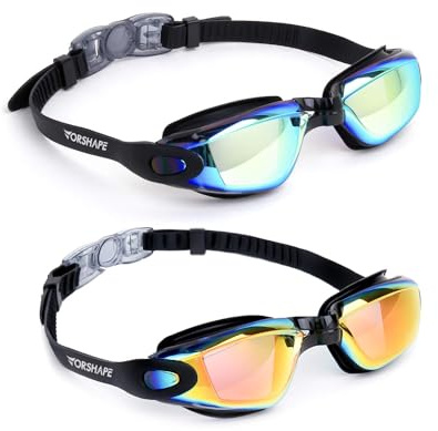 Vorshape Swim Goggles Swimming Goggles 2 Pack, Anti Fog No Leaking UV Protection Clear Vision Pool Goggles for Adult Men Women Youth ﻿