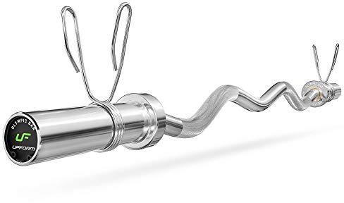 Marbo Sport - SZ Curlstange, Hantelstange, Krafttraining Stange für Hantelgewichte - 120 cm UF-G120L-OLI-CH - aus Stahl, mit Zwei Federkragen, Armtrainer Fitnessgeräte Sportgeräte für Zuhause