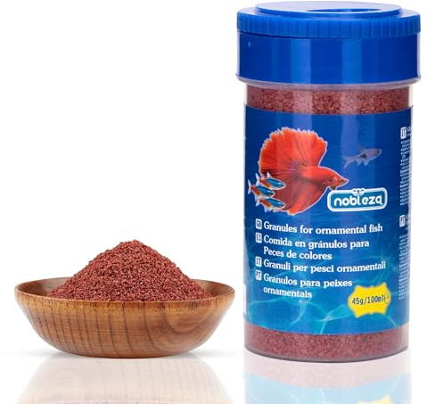 Nobleza - Cibo per Pesci Piccoli, Granuli Morbidi per Pesci ad Affondamento Lento, 45 g / 100 ml