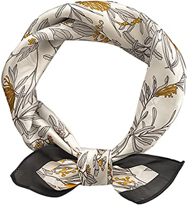 Ecroon Seideschal Damen Halstücher Seidentuch Schals Halstuch Seiden schal Scarf Bandana Taschentuch Ansatz Handgelenk Kopftücher