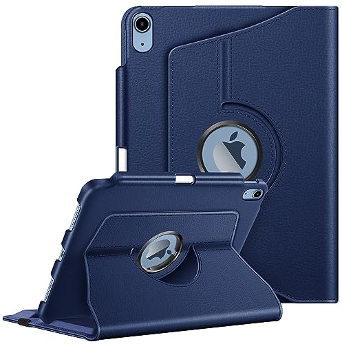 FINTIE Coque pour iPad (A16) 11ème Génération 11 Pouces 2025, iPad 10ème Génération 10.9 Pouces 2022 - [Rangement de Stylet] Housse Rotative à 360° Étui Veille/Réveil Auto, Bleu Foncé
