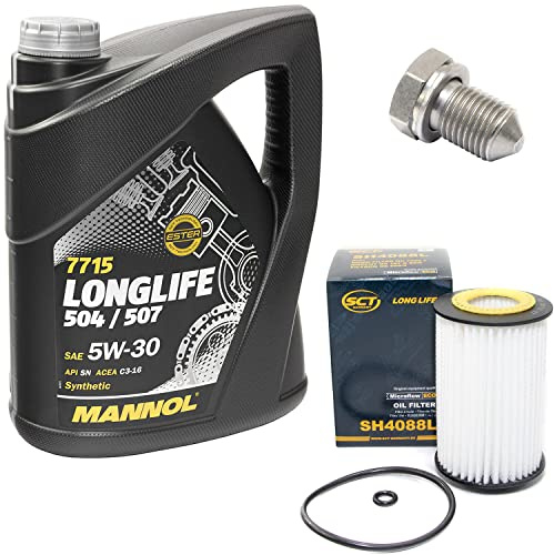 Motoröl Set Longlife 5W-30 API SN 5 Liter + Ölfilter SH4088L + Ölablassschraube 15374