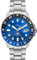 Fossil Blue uhr für Herren, GMT Uhrwerk mit Edelstahl- oder Lederarmband, Silberfarben, 46MM