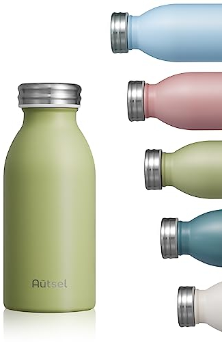 Autsel Borraccia Termica 350ml Bottiglia Termica Isolamento Sottovuoto a Doppia Parete Bottiglia in Acciaio Inox Senza BPA per Scuola, Campeggio, Yoga, Ciclismo