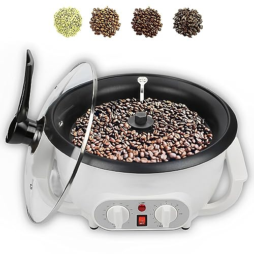 QUTBAG Kaffeeröstermaschine, 800 W elektrischer Kaffeebohnenröster mit 60-Minuten-Timer und 0-240 ℃ Temperatur einstellbar, zum Rösten von Kaffeebohnen, Nüssen, Erdnüssen, Cashewnüssen und Kastanien