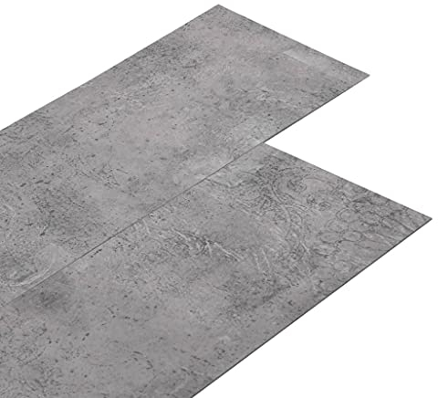 vidaXL Lamas para Suelo Baldosa Azulejo Salón Cocina Antiestático Ignífugo Impermeable Antideslizante PVC Autoadhesivas 5,21 m² 2 mm Marrón Cemento