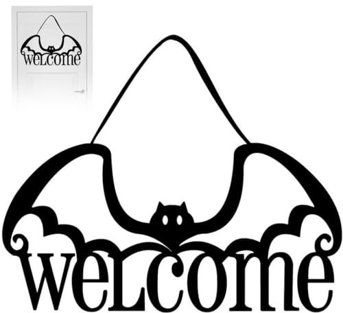 Festliches Willkommens-Fledermaus-Schild, lustige Heimdekoration, Halloween-Aufhänger, Haustür, Innen- und Außenbereich, Urlaub, Filz für