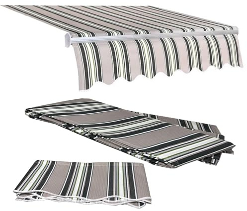 CekoCk Retractable Patio Awning Replacement Fabric 100% Polyester Fabric Awning Cover Replacement Sun Shade Shelter Cover Awning Top Canvas for Deck Balcony Yard Shop(Size:2.5x2m,Color:Stripes)