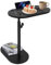 Ejoyous C-Shaped Side Table, Adjustable Height, Rotating Table Top, Black, 15.75 x 8.66 in Top, 14.17 x 8.66 in Bottom, Living Room, Bedroom, Bathroom