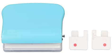 Paper Binder, Portable Paper Binding Machine, 10 Hole Punch, Manual Binding Device Round Holes Loose Leaf Paper Punch for A4, A5, A7 Spiral Book, Light Blue