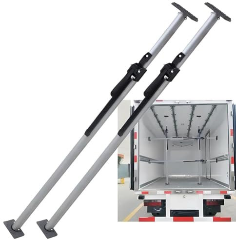 MegLob 2-Pack-Frachtbar Für LKW-Bett, Ratsche-Frachtbar Für Pickup, Rutschflallbettteiler, Schwere Stahlladungsstabilisator, Easy-Setup-LKW-Frachtbar, Verstellbare Frachtstange