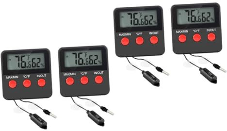 CIYODO 4 Ensembles Thermomètre Pour Animaux De Compagnie Thermomètre Numérique Jauge D'Humidité Pour Reptiles À Œufs Hygromètre Pour Réservoir De Reptiles Thermostat