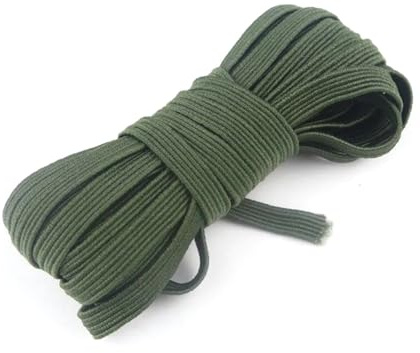 30 metros 6 mm banda elástica de color decoración del hogar banda de goma poliéster cuerda elástica ropa accesorios de costura,Verde militar,6mm