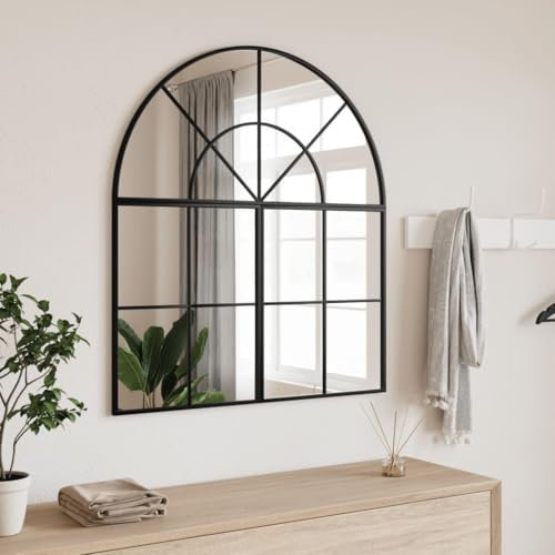 BOWEKAM Home & Garden-Wall Mirror Black 80x40 cm Arch Iron-Furniture Choice