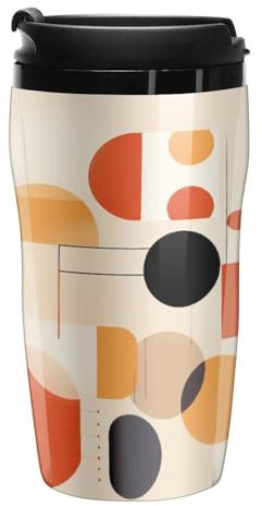 Stanley-Kaffeetasse mit Deckel, 340 ml, Kunststoffbecher, versiegelter Trinkdeckel, Wasserbecher, Teetasse, geometrische Balance, bedruckte Tassen, passt in Auto-Becherhalter