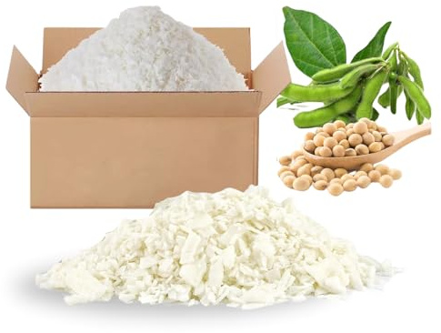 Tiffora Pure Soy Wax Flakes 100% Natural, 1kg to 50kg, Melting Point 48-50°C, for Candles, DIY Soaps & Melts (5, Kilograms)