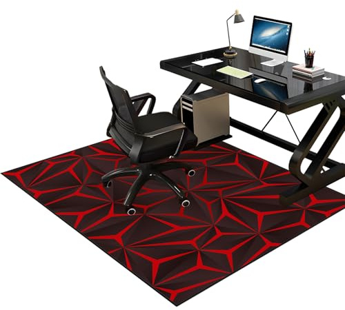 Tkuhknag Gaming Teppich Stuhlunterlage, Bürostuhl Unterlage, Bodenschutzmatte für Teppich, 100 x 120 cm Bürostuhl Matte, Bodenmatte unter Bürostuhl und Schreibtisch, schreibtischstuhl unterlage