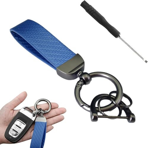 BSFYJXW Porte-clés de Voiture pour Mercedes Benz ML 350 ML350, Portable Porte Clés en De Anneau Anti-Perte Léger Simple Et Pratique Accessoires Voiture,B/Blue