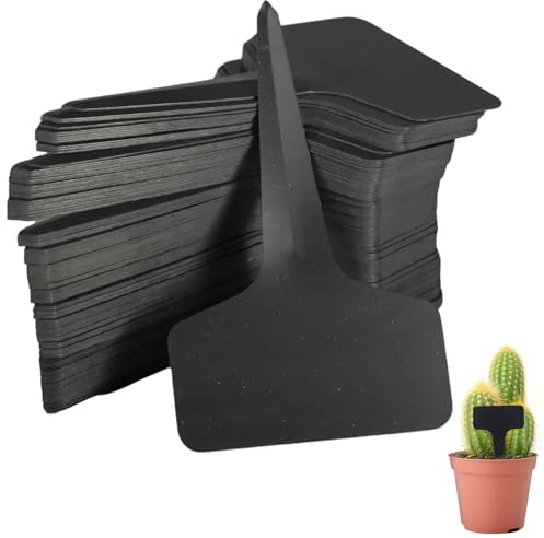 leruiyezs Växtskyltar väderbeständiga T-typ plast 120 stycken 6 x 10 cm med 2 markörer växtpluggar för märkning för trädgård grönsaker frukt blommor och växtskyltar för utomhusbruk väderbeständiga