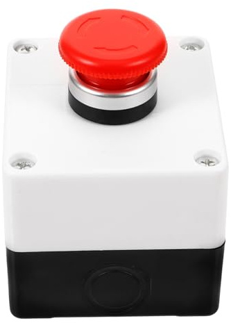 ULTECHNOVO Caja de Botones Momentáneos de Plástico Diseño de Interruptor Instantáneo y Función de Corte de Energía para Fábricas y Laboratorios