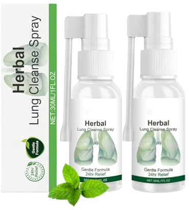 Lungenklar Spray,2025 Neue Lungenreinigungsspray,Natürlich Herbal Lung-Cleansing-Spray,Atemwege Reinigungsspray,Natürlich LungenreinigungSpray,Professional Lungenreinigungs Sprays(2 Stück)