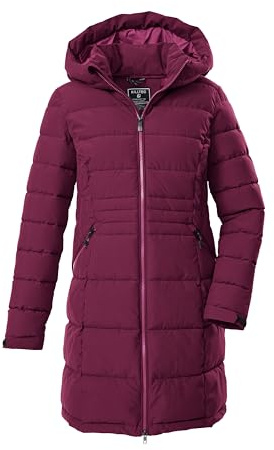 killtec Mujer Parka acolchada/parka funcional con capucha KOW 11 WMN QLTD PRK, dunkelrose, 46, 43303-000