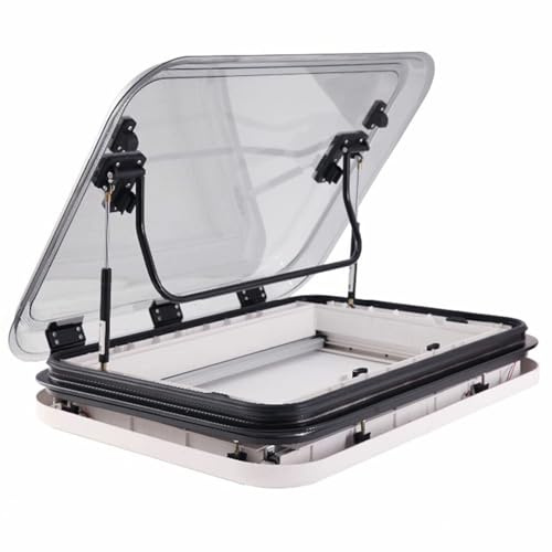 VZXATYOP Universal RV Skylight with LED Lights Waterproof Caravan Vent Window & Roof Hatch for Camper Trailer Motorhome Sunroof Cover(19.68 * 19.68Inch)