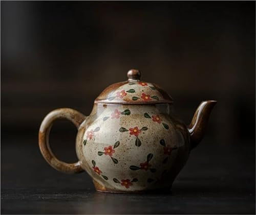 Teiere Kung Fu Set Tè Con Filtro Antica Pentola Per Il Bollitore Bicchieri Artigianato 100/120ml Teiera In Ceramica Grezza Piccolo Fiore Fatto Mano Set Da Tè In Porcellana(Type-B)