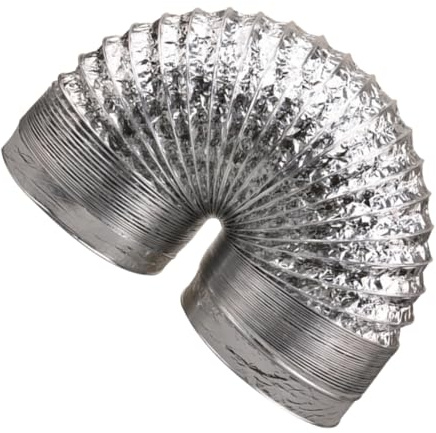 Kisangel Tuyau Flexible Aluminium Argenté 2m pour Conduit D'évacuation D'air, Conception Rétractable, Diamètre 80mm, pour Ventilation de Salles de Bains et Tentes de Culture