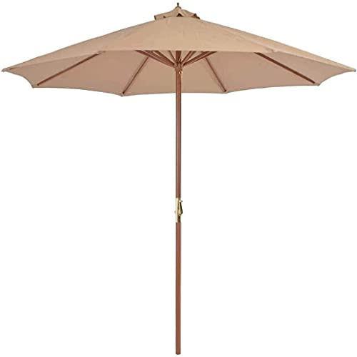 QYYZTQY Ombrellone da Esterno Ombrellone da Giardino Ombrellone da Giardino Ombrellone da Esterno per Spiaggia/Piscina/Terrazza Protezione Solare Rotonda Verde, Palo in Legno per Protezione Domestica