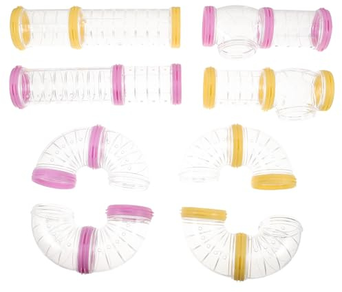 UKCOCO 2set Tunnel per Criceti e Furetti di Tubi Modulari Connettori Trasparenti per Gabbie Struttura di Gioco per Piccoli Animali Domestici Facile Pulizia e Installazione