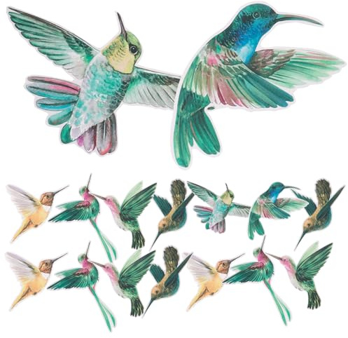 NUOBESTY 18 pcs Autocollants Fenêtre Anti-collision Oiseaux Protection Vitres Décoratifs Colorés pour Maison Bureau
