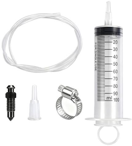 Lirynox Motorcycle Brake Bleed Kit, 5 Pcs 100ml Universal Brake Fluid Bleeder Kit, Air Pumping Brake Bleeding Tools with 50cm Hose for Motorcycle Motorbikes Scooters System Maintenance Repair