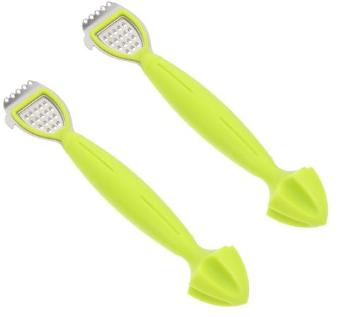 Sewroro Ralladores Multiusos para Limón y Frutas 2 Unidades Acero Inoxidable Verde Resistente al Desgaste Exprimidores de Cítricos Prácticos para Cocina Casera Hogar