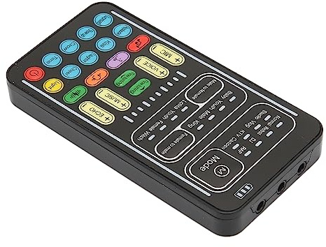 LUCKDANO Voice Changer PC 450mAh 5V Multifunctional Portable Sound Changer Mini Sound Card for Mobile Phone & Computer Gaming - 8 Modes & Built-In Effects (I9 English Edition)