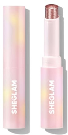 SHEGLAM Kristall Gel Glanz Stick Lidschatten Stick Eyeliner Aufheller Bleistift Wachsmalstift mit Pinsel, leicht zu verblenden langanhaltender schimmernder Lidschatten-Stick-03 Peach Fuzz