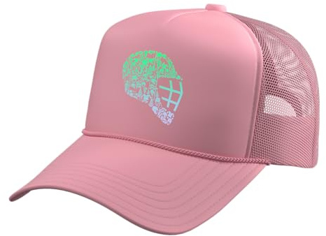 Boys Lacrosse Helmet Lacrosse Goalkeeper Stuff Mens Lacrosse Trucker Hat with Adjustable Mesh Back, Pink