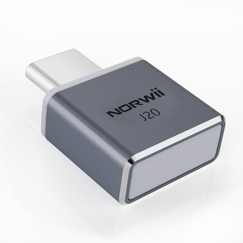 Norwii Undetectable Metal USB Mouse Jiggler, Mouse Mover for PC Mac Windows | ①Mini Automatic Mouse Wiggler②Touch Control③3 Colour Modes④ON/Off⑤Keep PC/Laptop Awake⑥Prevent Sleep for PC/Mac/Windows