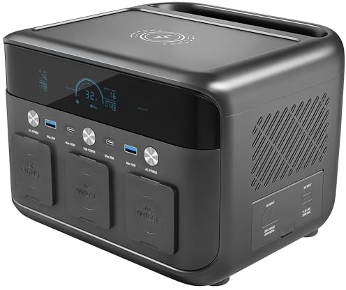 HOMCOM Portable Power Station with 481.6Wh LiFePO4 Battery, 1.5H Fast Charge, Camping Power Pack with 600W AC/USB-A & USB-C Output, Pure Sine Wave Solar Generator for Home Backup, Off-Grid, Emergency