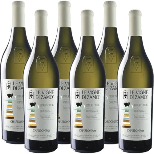 Le Vigne di Zamò Chardonnay DOC Friuli Colli Orientali Vino Bianco Secco Elegante 6 Bottiglie 75 cl Ideale con Pesce e Crostacei