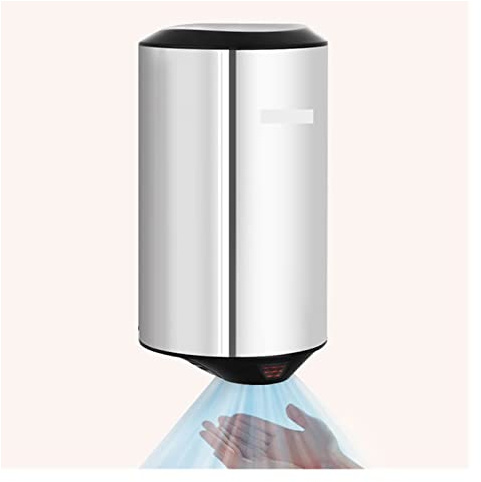 Handtorkar, Helautomatisk handtork i rostfritt stål handtorkmaskin Infraröd induktionsbadrum Varmluft Vind Handtorkanordning(Light Grey)