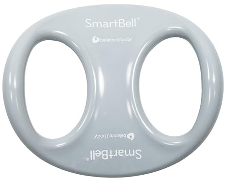 Balanced Body SmartBell Gray, Pilates Props, Stretch and Release Tool with Grips, Strength and Core Training Weights, 1.5 Pounds