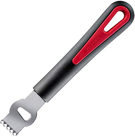 Westmark Rayador/Perforador de limones, Longitud: 16,5 cm, Acero inoxidable/plástico, Gallant, Negro/rojo, 2930220