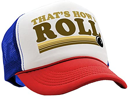 That's How I ROLL - Bowling Retro Vintage Style - Unisex Adult Trucker Cap Hat, RWB