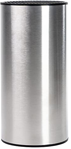Coninx Stainless Steel Round Knife Holder, Empty Knives Block, Modern & Universal Solution, Utensils Display, Solution Full Drawers, Safe & Stylish Storage for Home & Kitchen