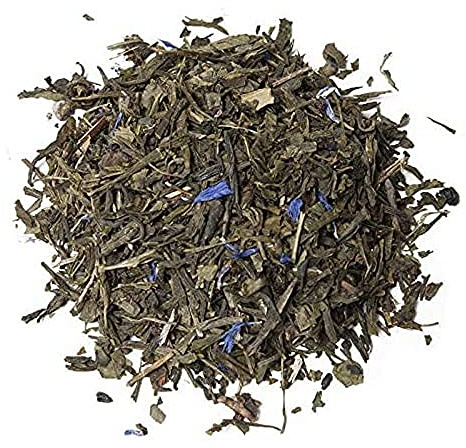 Aromas de Té - Té Verde Sencha Violeta con Grosella y Caramelo a Granel Sabor Caramelos de Violeta, 100 gr.
